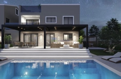 Moderner Neubau mit Schwimmbad in der Nähe von Poreč