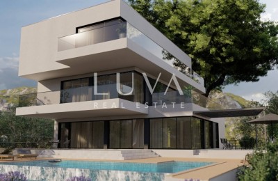 Rogoznica, Grundstück mit Projekt zum Bau einer Luxusvilla und Baugenehmigung