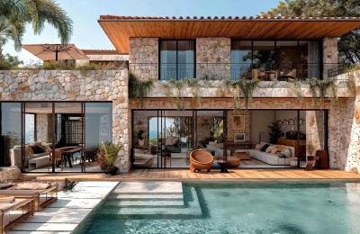 Sutivan, Insel Brač, luxuriöses Haus in Meeresnähe im Bau zum Verkauf