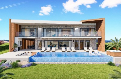 Kaštelir, Novigrad, luxuriöse Villa mit Pool, Projekt