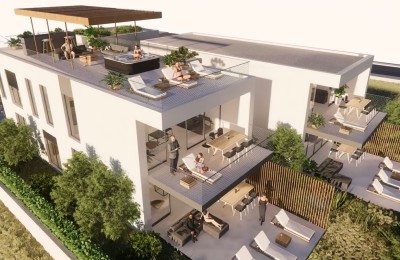 Ugljan, luxuriöses Penthouse mit Jacuzzi, erste Reihe zum Meer, Nettofläche 109,49 m²