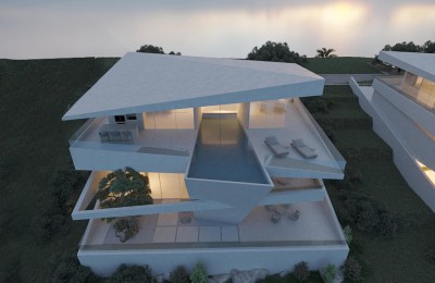 Istrien, Luxusvilla mit Pool und Meerblick im Bau